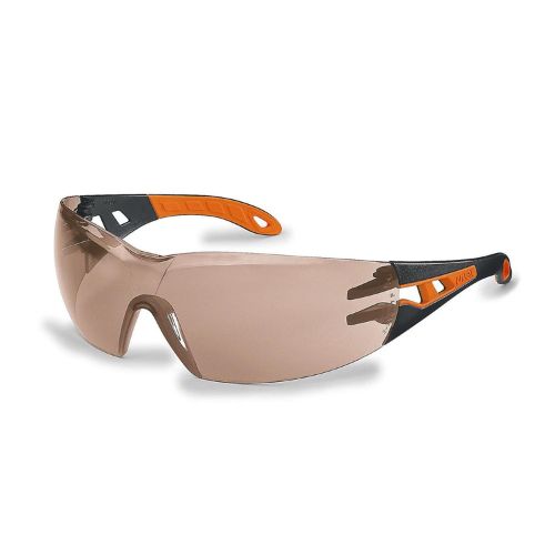 Uvex Pheos Glasses Black/Orange Frame Anti Fog Lens