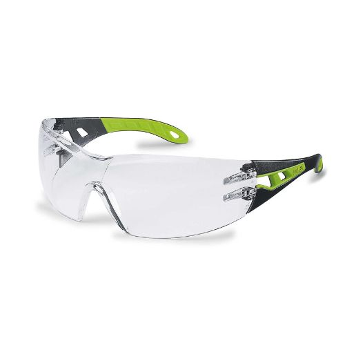 Uvex Pheos Glasses Black/Green Frame Clear Lens