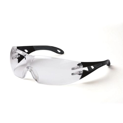 Uvex Pheos Glasses Custom Bridge Black/Grey Frame Clear Lens