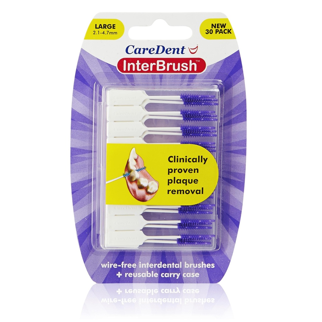 Caredent Interbrush Purple Large Box Of 6