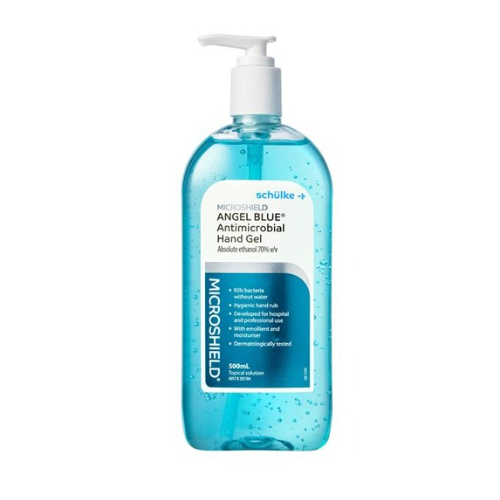 Microshield Angel Blue Antimicrobial Hand Sanitiser Gel 500ml