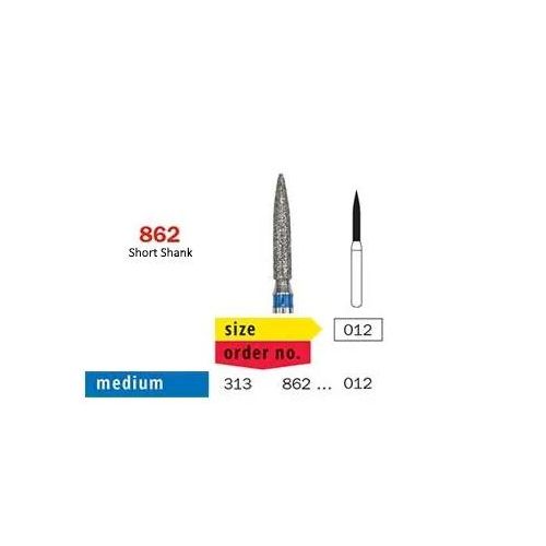Diaswiss Diamond FG Short Shank Flame Bur 313 862 524 012 Medium Pack Of 5