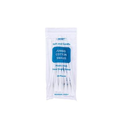 Cotton Tips Jumbo Single End 18cm Pack Of 20