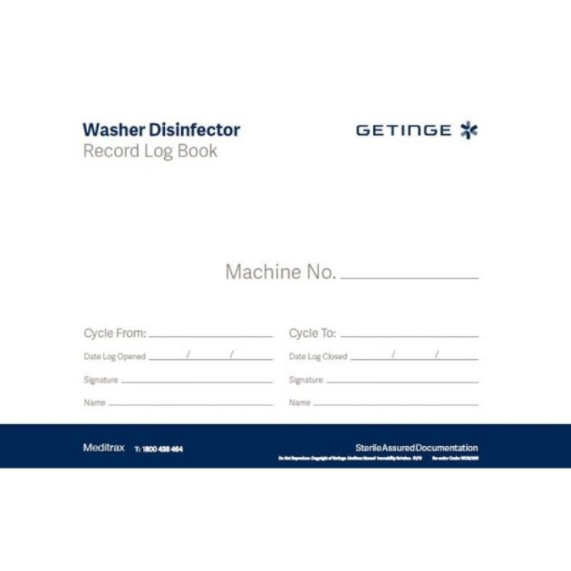Getinge Meditrax Washer Disinfector Record Log Book 6034322223 