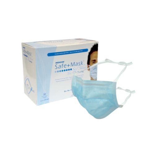 Medicom SafeMask Soft Skin Level 3 Anti-Fog Tie On Face Mask Box Of 50