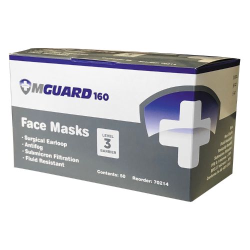 MGuard Level 3 Surgical Antifog Face Masks With Earloops Box Of 50