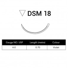 Resorba Glycolon Sutures 4/0 18mm 3/8 Circle Reverse Cut Violet 70cm DSM18 Box Of 24