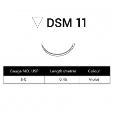 Resorba Glycolon Sutures 6/0 11mm 3/8 Circle Reverse Cut Violet 45cm DSM11 Box Of 24