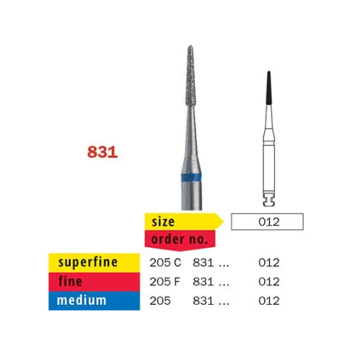 Diaswiss RA Diamond Perio Round End Tapered 831 205 012 Fine Pack Of 5
