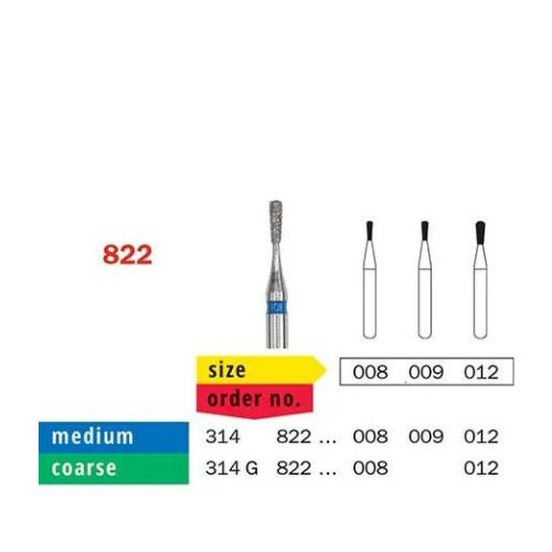 Diaswiss Diamond FG Pear Bur 314 822 524 012 Medium Pack Of 5