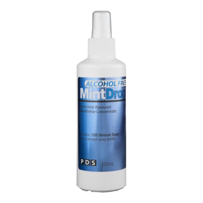 Mint Drops Mouth Rinse Alcohol Free 200ml Spray Bottle