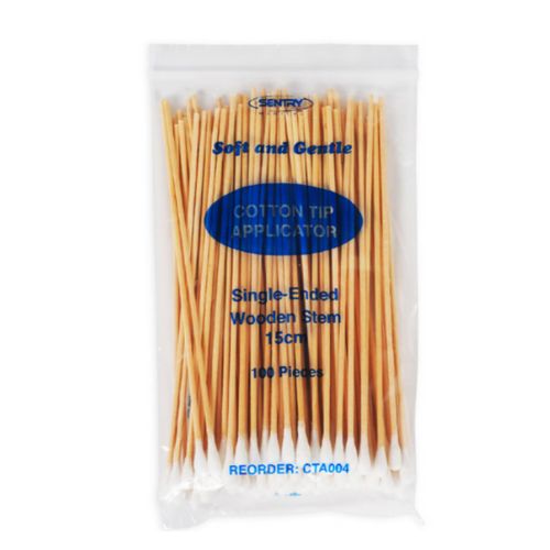 Cotton Tips Single End Wood Shank 15cm Pack Of 100