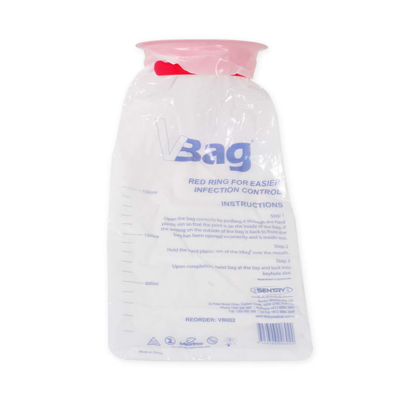 VBag Emesis Bag Red Ring Pack Of 50