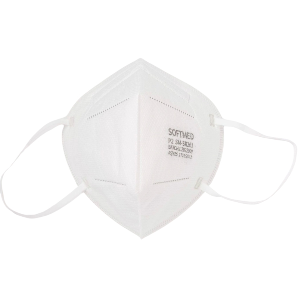 Softmed N95 Flat Folded Particulate Respirator Face Masks With Earloops Pack Of 10