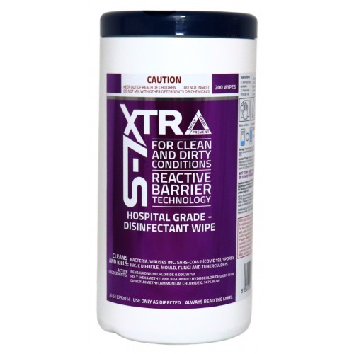 S-7XTRA Hospital Grade Disinfectant Wipes Tub Of 200