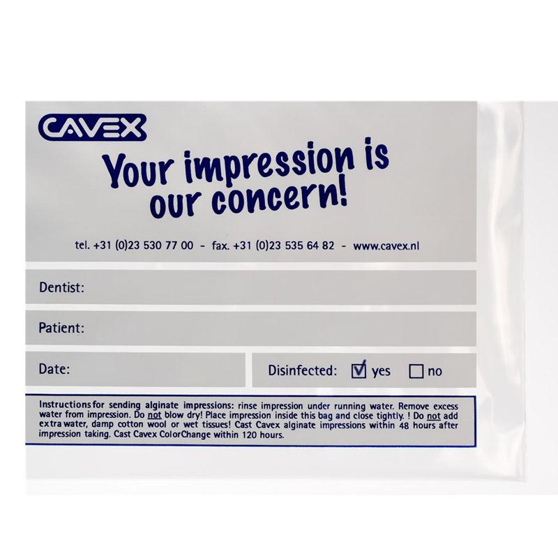 Cavex ImpreSafe Plastic Lab Bags Pack Of 50