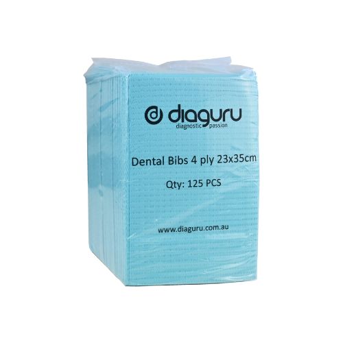 DiaGuru Bibs 4 Ply Small 23x33cm Blue Carton Of 1000