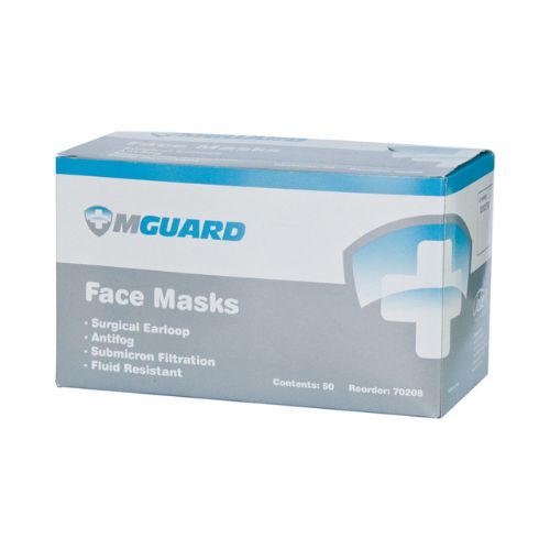 MGuard Level 1 Antifog Face Masks With Earloops Box Of 50