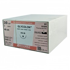 Resorba Glycolon Sutures 3/0 26mm 1/2 Circle Reverse Cut 45cm HS26 Box Of 12