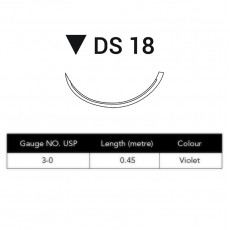Resorba Glycolon Sutures 3/0 18mm 3/8 Cir Reverse Cut Violet 45cm DS18 Box Of 24