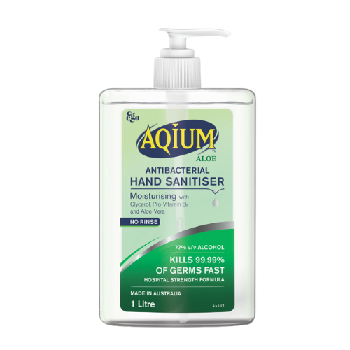 Aqium Antibacterial Hand Sanitiser With Aloe 1 Litre