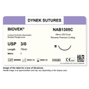 Dynek Biovek Synthetic Absorbable 3/0x76cm On 19mm 3/8 Undyed Beige Sutures NAB1305C Box Of 36