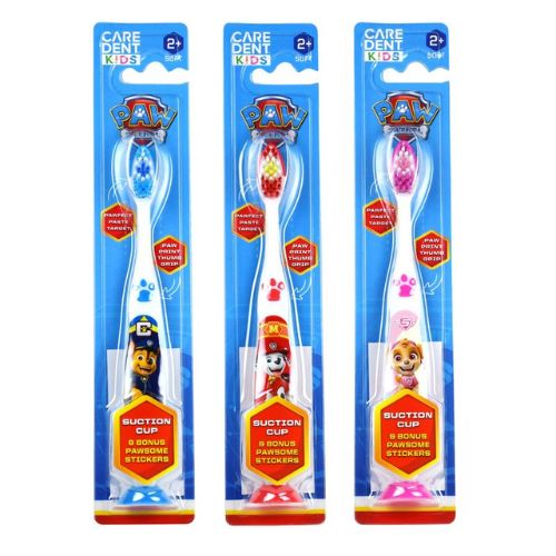 Caredent Paw Patrol Soft Kids Toothbrush With Suction Cap Box Of 6