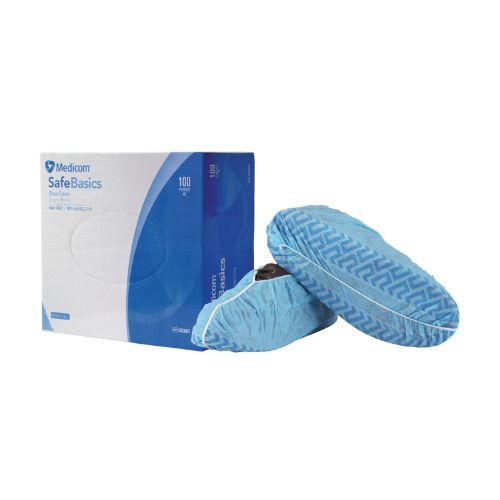 Medicom SafeBasics Shoe Covers Non-Skid Blue Box Of 100