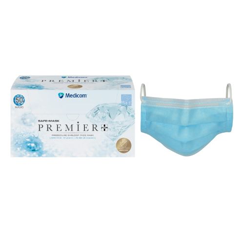 Medicom SafeMask Premier Procedure Earloop Masks Level 2 Blue Box Of 50