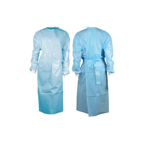 Medicom SafeWear Poly-Coated Isolation Gown Level 2 Blue Pack Of 10