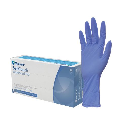 Medicom SafeTouch Advanced Pro Nitrile Extended Cuff Gloves Violet Pack Of 100