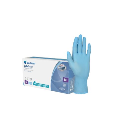 Medicom SafeTouch Advanced Pure Accelerator Free Examination Gloves Blue Pack Of 200