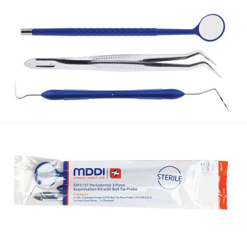 MDDI Periodontal 3 Piece Examination Kit With CPITN Probe Box Of 100