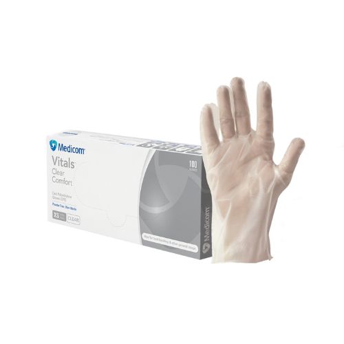 Medicom Vitals Comfort CPE Gloves Clear Pack Of 100