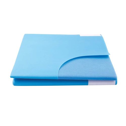 MDDI Sterile 3/4 Patient Drape/U Drape With Adhesive + Tube Holders Blue 100x150cm Box Of 10