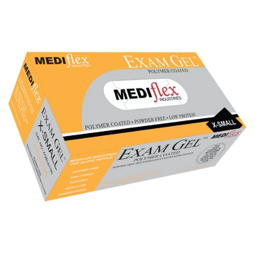 Mediflex Exam Gel Powder Free Latex Gloves Pack Of 100
