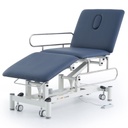 Pacific Medical 3 Section Electric Hi Lo Medical Couch With Drop Down Side Rails Navy Blue