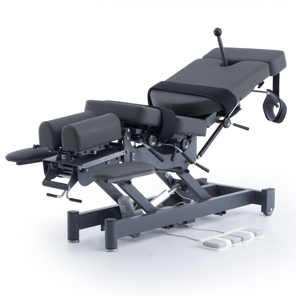 Pacific Medical Stealth Flexion Distraction Chiropractic Table With 4 Drop Sections Black