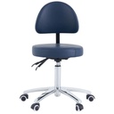 Pacific Medical Round Stool With Backrest Navy Blue