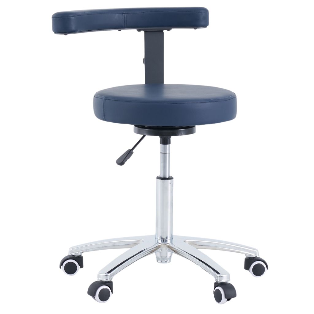 Pacific Medical Round Stool With Armrest Navy Blue