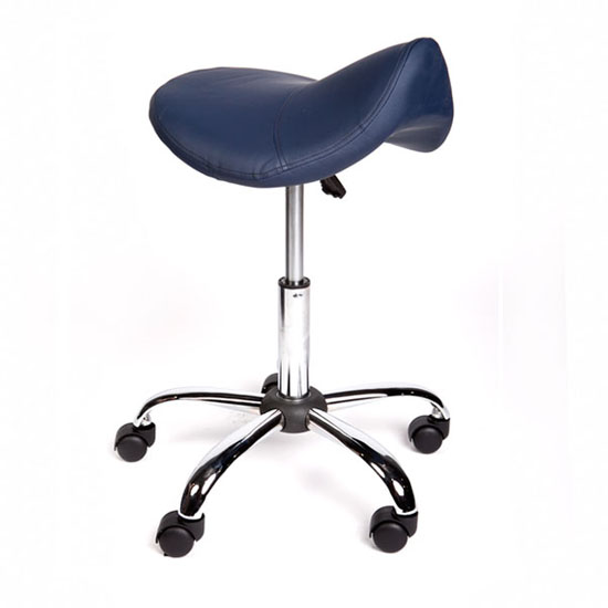 Pacific Medical Standard Saddle Stool Navy Blue