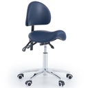 Pacific Medical Saddle Stool With Backrest Navy Blue