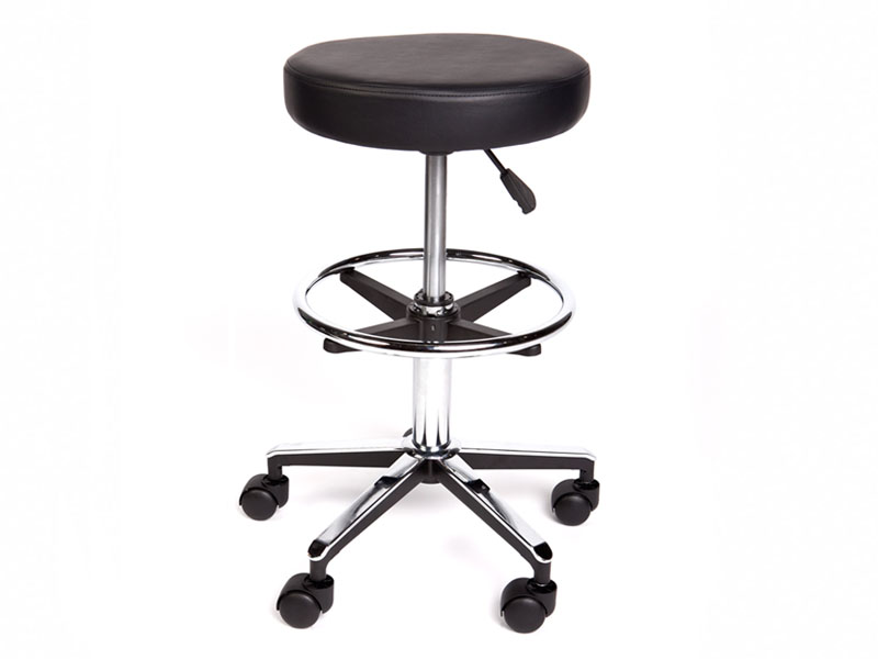 Pacific Medical Premium Round Stool With Foot Ring Black