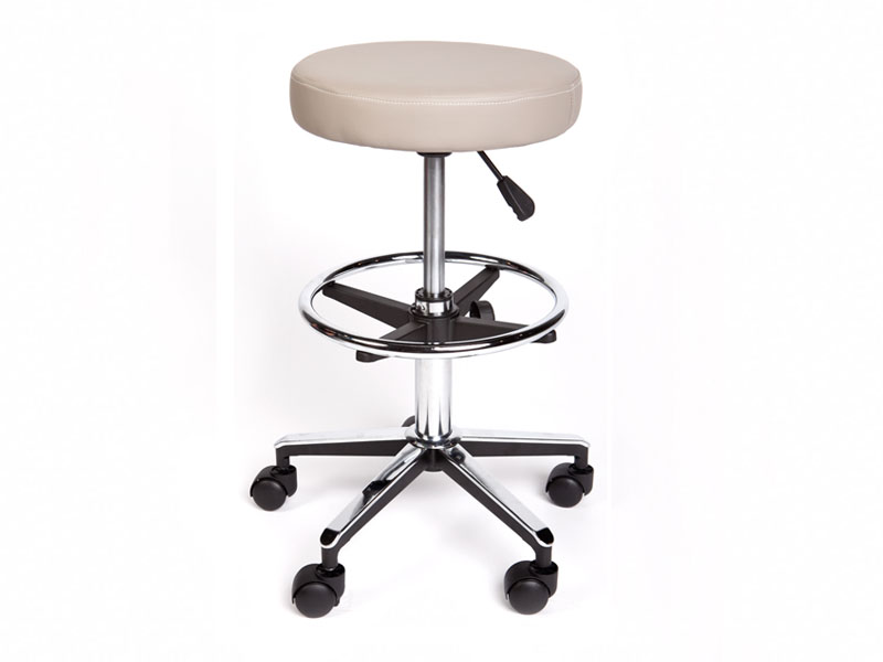 Pacific Medical Premium Round Stool With Foot Ring Grey
