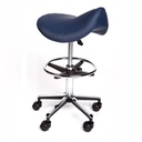 Pacific Medical Premium Saddle Stool With Foot Ring Navy Blue