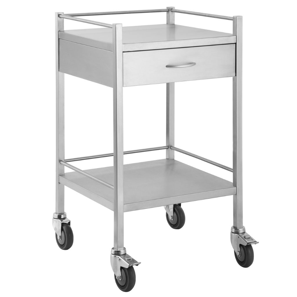 Pacific Medical Stainless Steel Trolley Single 1 Drawer