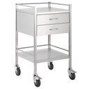 Pacific Medical Stainless Steel Trolley Single 2 Drawer