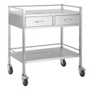 Pacific Medical Stainless Steel Trolley Double 2 Drawer Side By Side