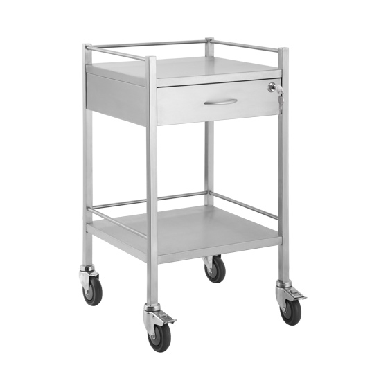 Pacific Medical Stainless Steel Trolley Single 1 Drawer With Lock