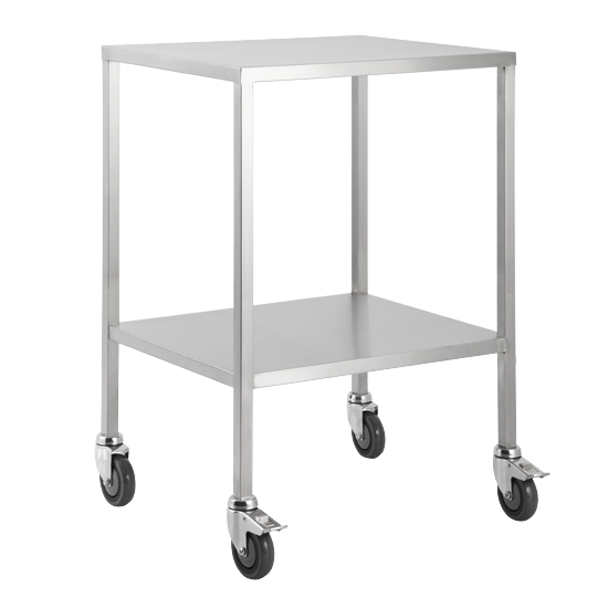 Pacific Medical Stainless Steel Trolley Single No Rail On Top 500mm Wide